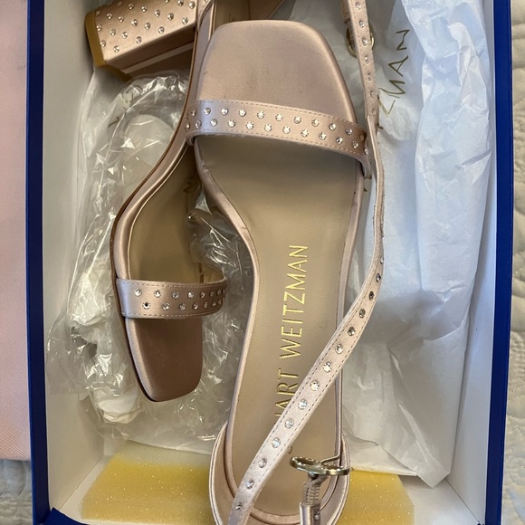 EUC Stuart Weitzman Nudistcurve 75 Block Shine Sandal size 5.5 - Picture 5 of 7